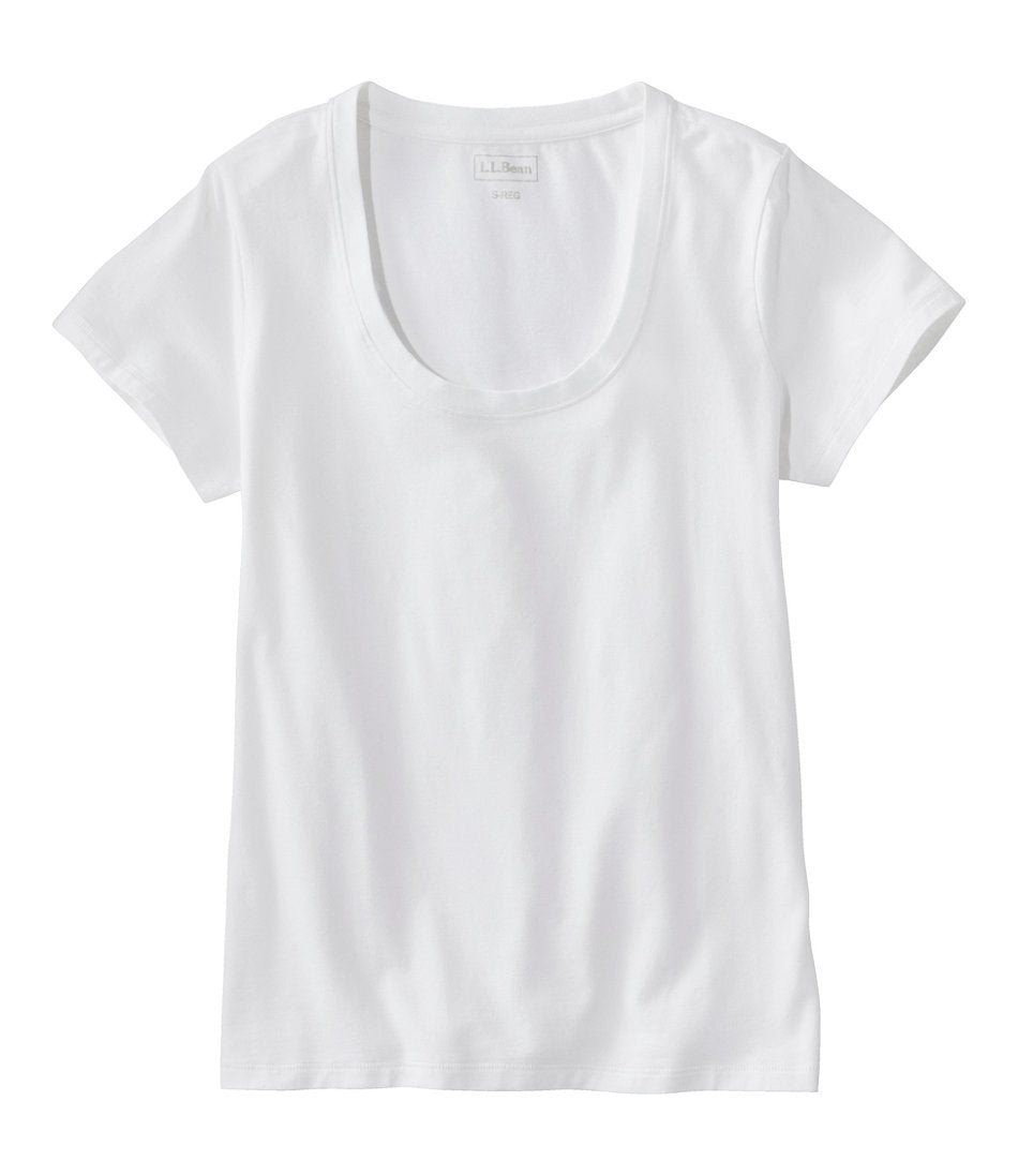 Women's Soft Stretch Supima-Blend Tee Scoopneck Short-Sleeve