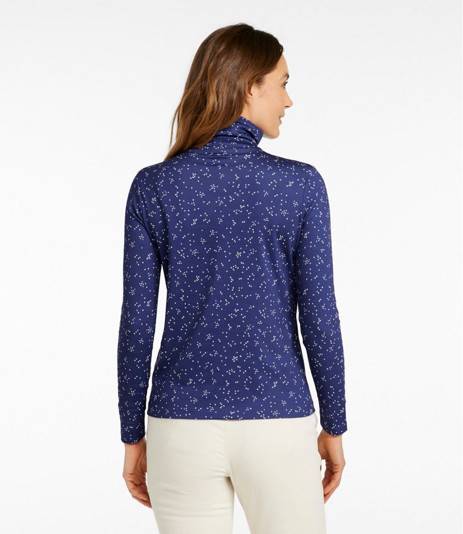 Long-Sleeve Print Women's Pima Cotton Turtleneck