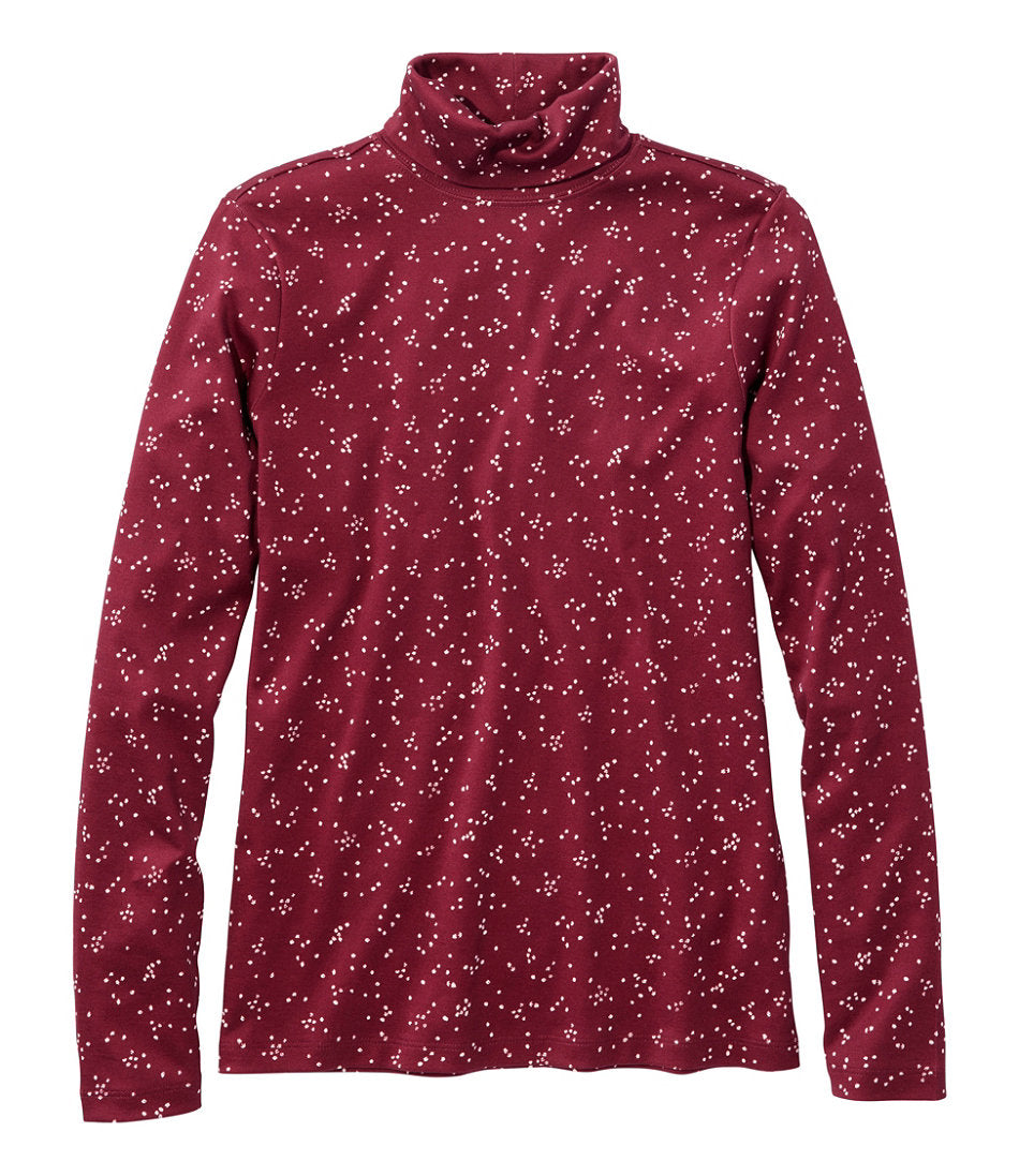 Long-Sleeve Print Women's Pima Cotton Turtleneck