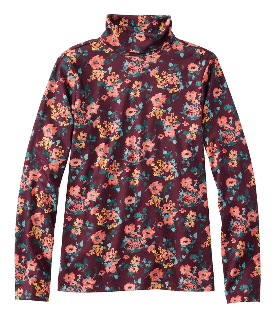 Long-Sleeve Print Women's Pima Cotton Turtleneck