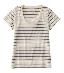 Scoopneck Short-Sleeve Stripe Women's Soft Stretch Supima-Blend Tee