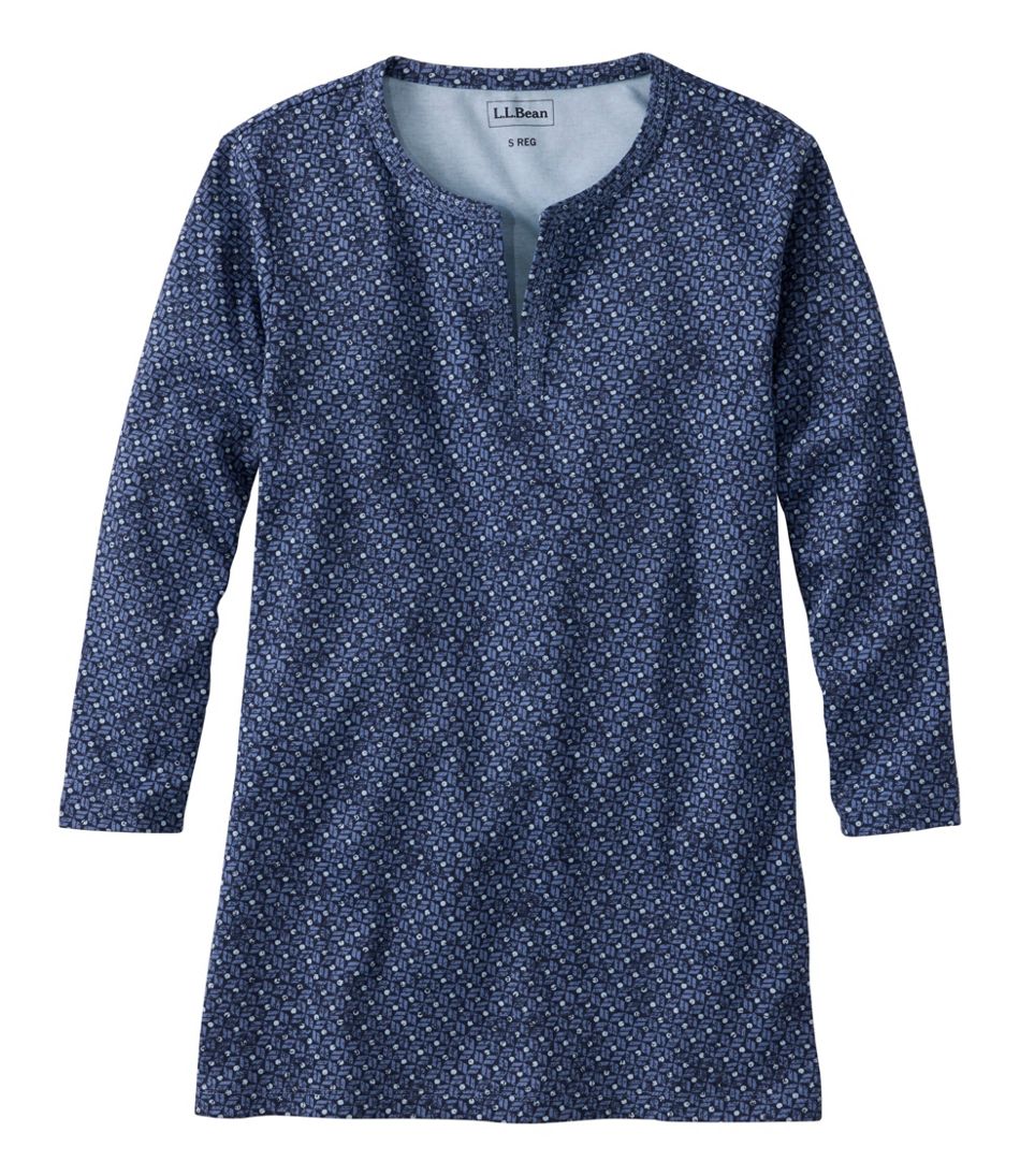 Women's L.L.Bean Tee Three-Quarter-Sleeve Splitneck Tunic Print