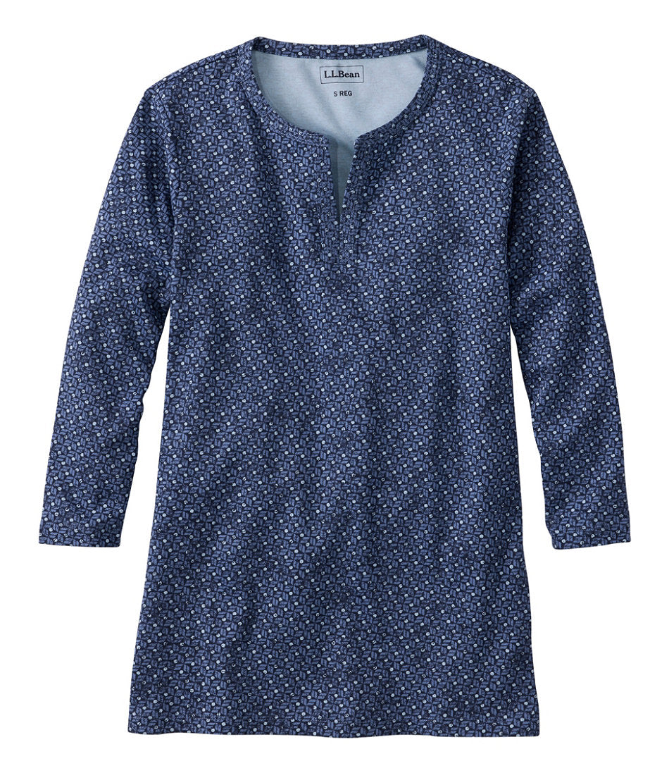 Women's L.L.Bean Tee Three-Quarter-Sleeve Splitneck Tunic Print