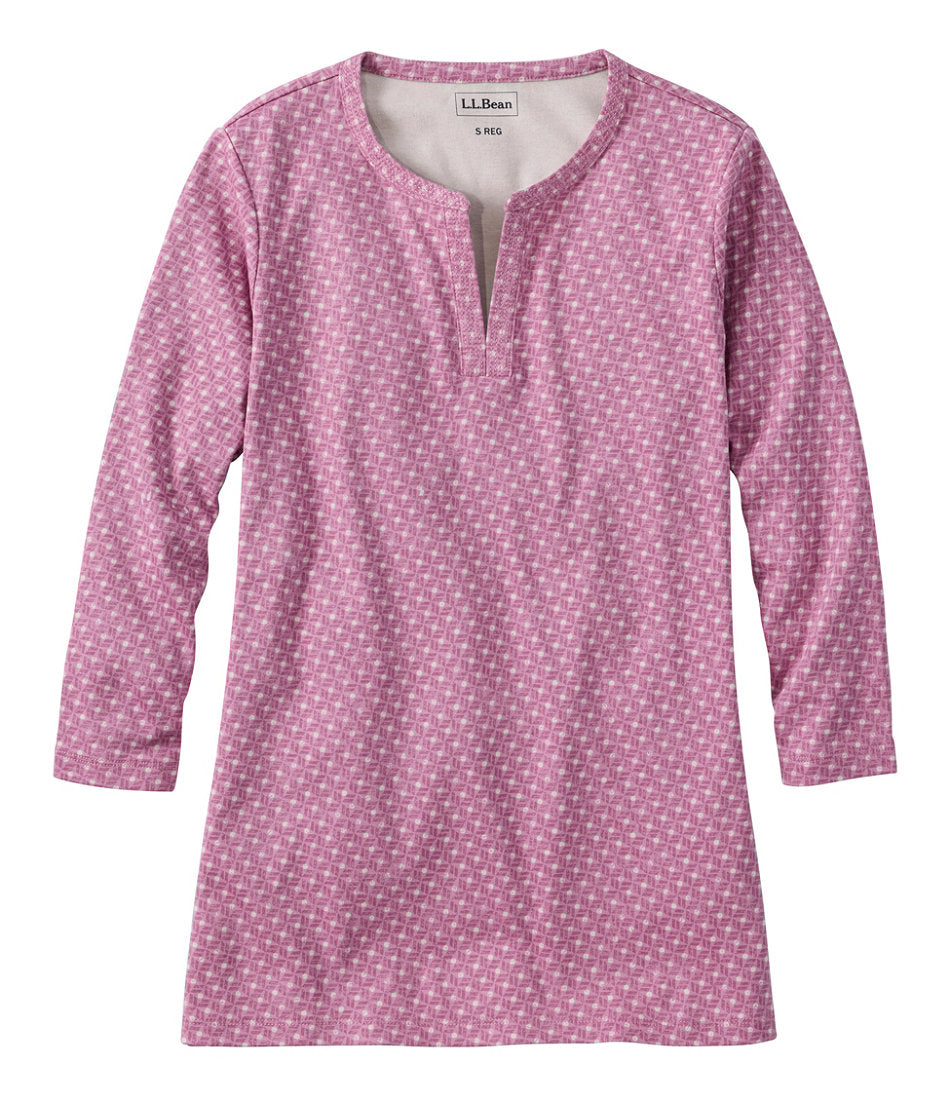 Women's L.L.Bean Tee Three-Quarter-Sleeve Splitneck Tunic Print