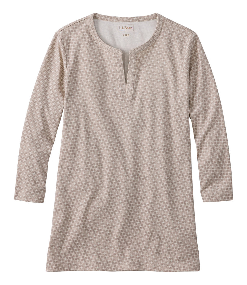 Women's L.L.Bean Tee Three-Quarter-Sleeve Splitneck Tunic Print
