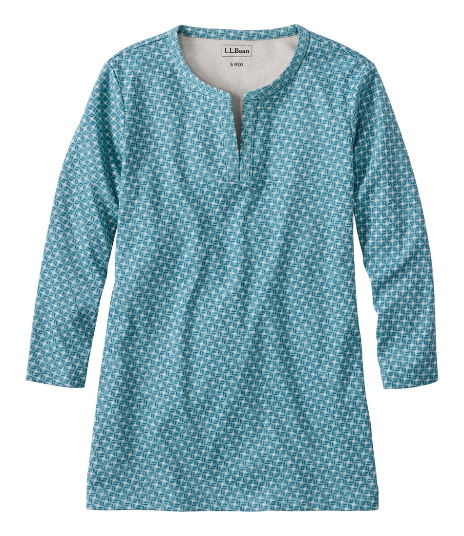 Women's L.L.Bean Tee Three-Quarter-Sleeve Splitneck Tunic Print