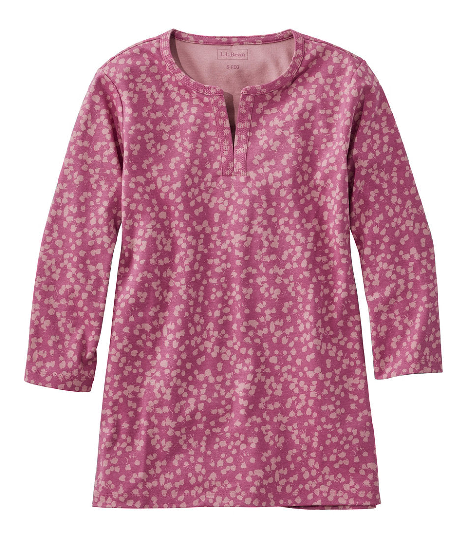 Women's L.L.Bean Tee Three-Quarter-Sleeve Splitneck Tunic Print