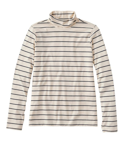 Women's Soft Stretch Supima-Blend Tee, Turtleneck Stripe