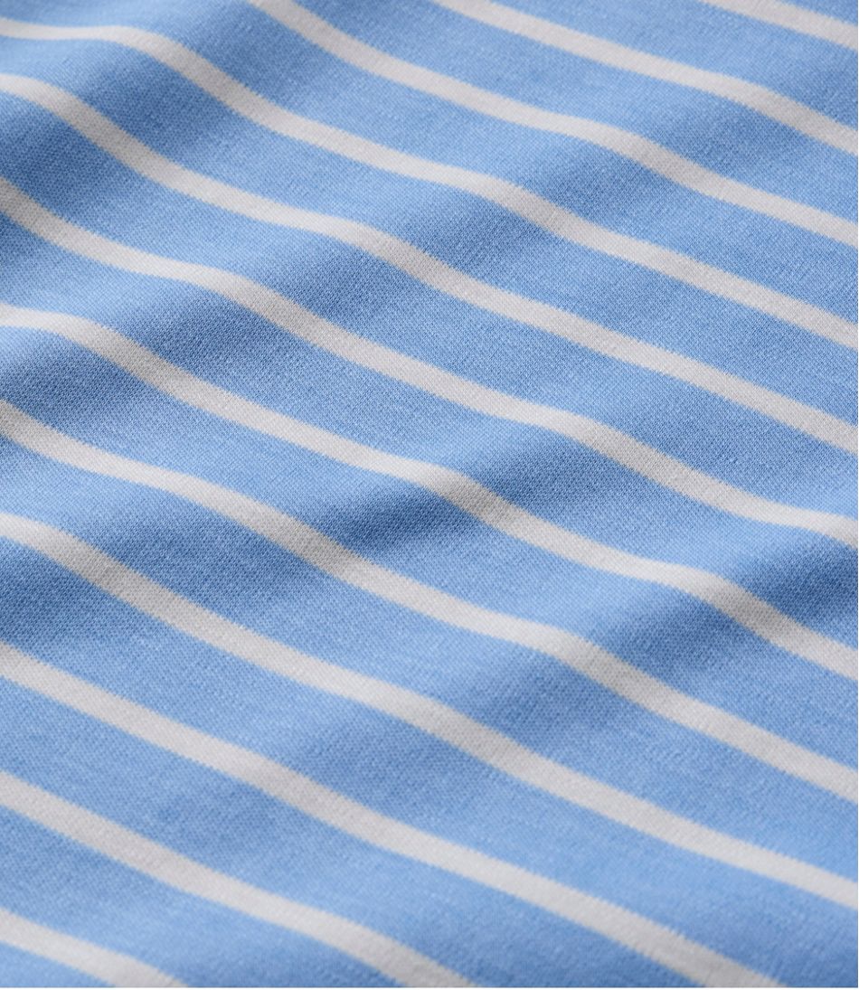 Elbow-Sleeve Boatneck Stripe Women's Pima Cotton Tee