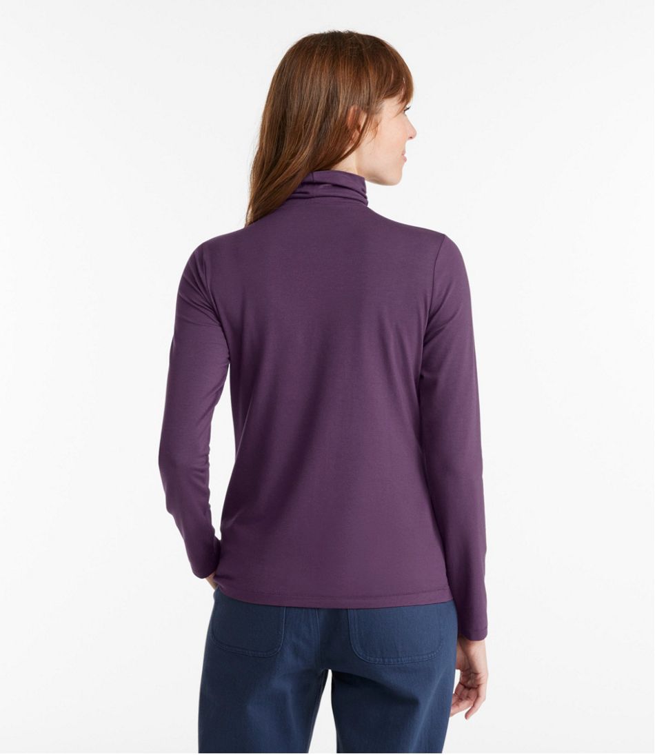 Turtleneck Women's Soft Stretch Supima-Blend Tee