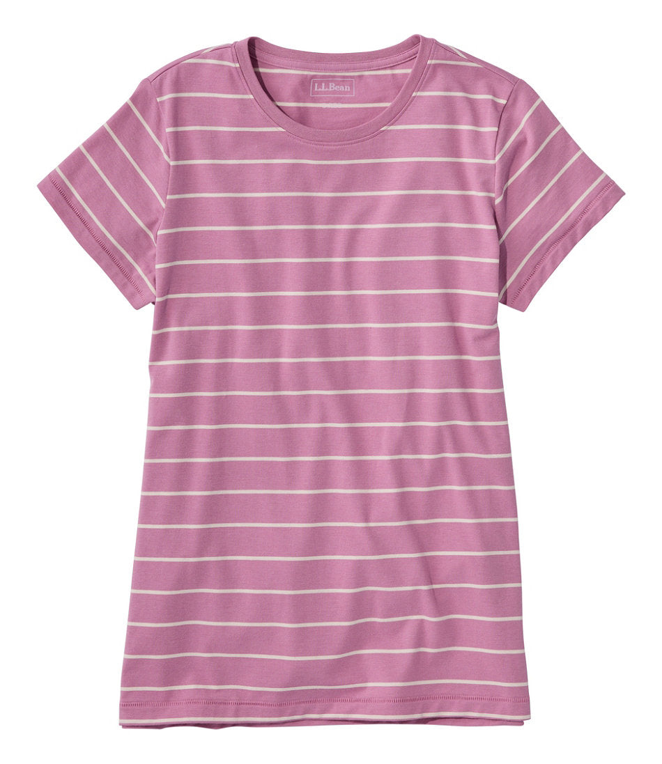 Women's Soft Stretch Supima-Blend Tee Crewneck Short-Sleeve Striped