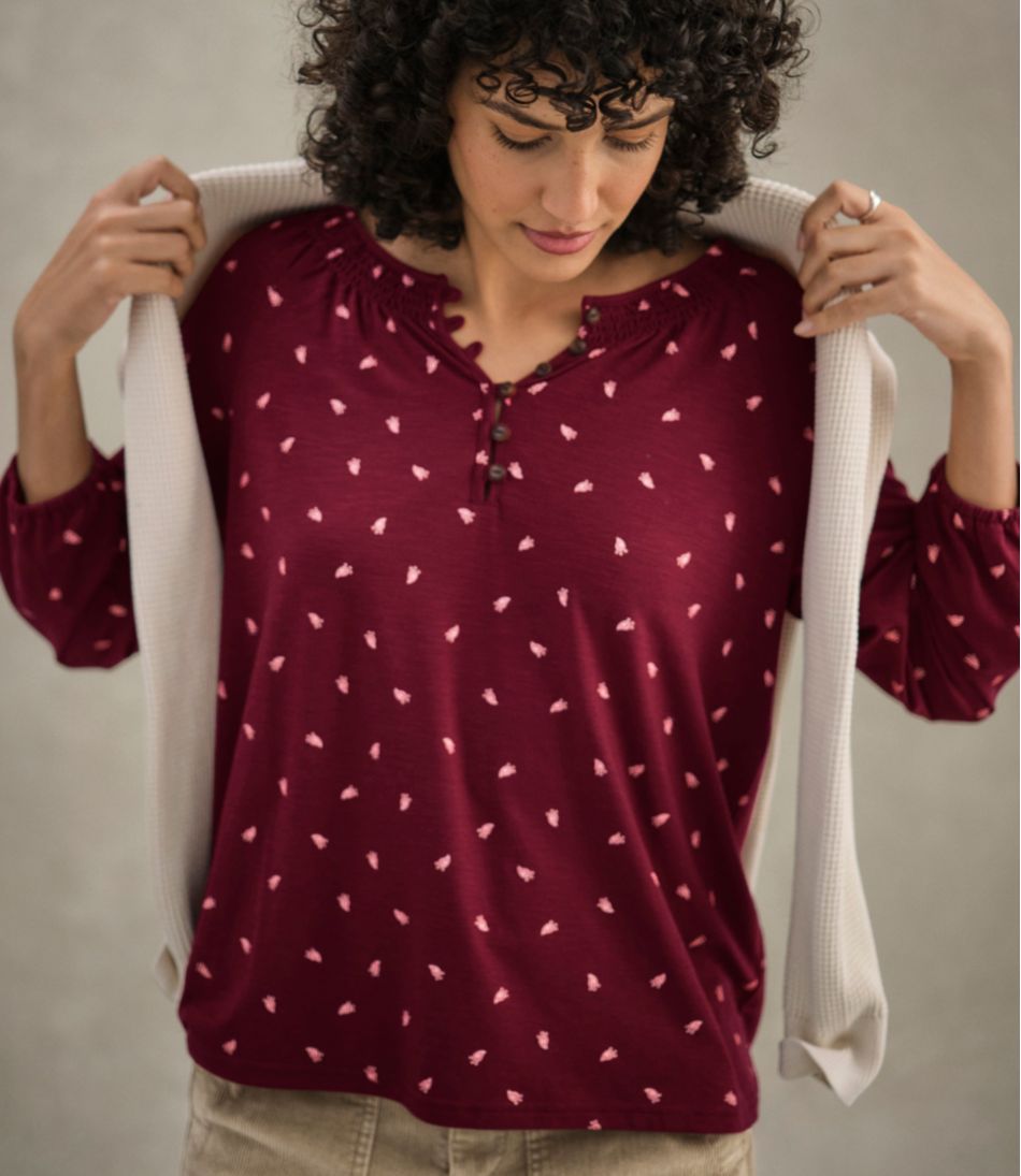 Women's Camden Hills Tee Three-Quarter-Sleeve Print