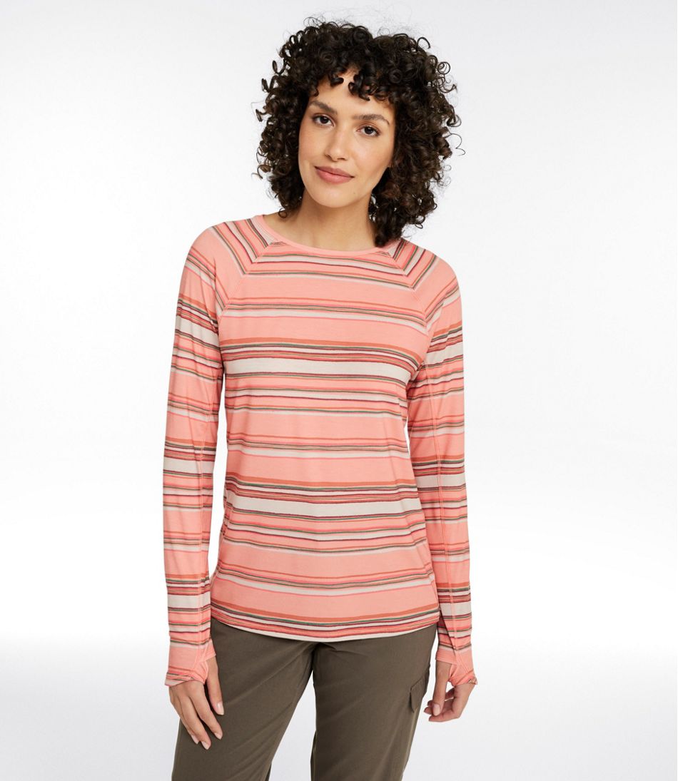 Crewneck Long-Sleeve Stripe Women's Everyday SunSmart® Tee