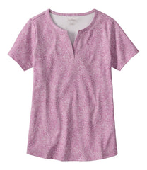 Women's L.L.Bean Tee Short-Sleeve Notch-Neck Print