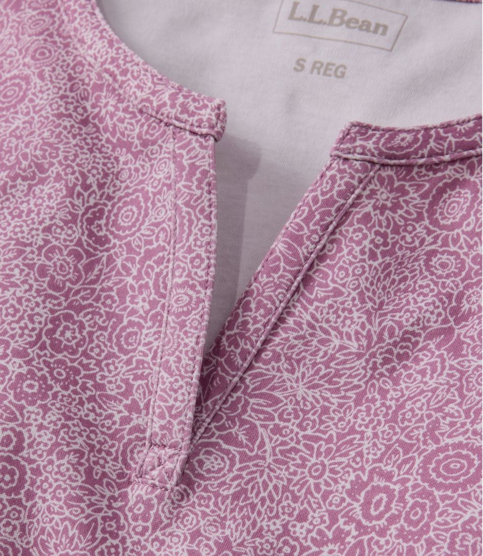 Women's L.L.Bean Tee Short-Sleeve Notch-Neck Print