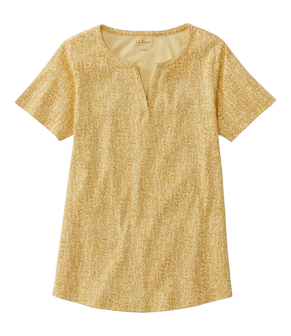Women's L.L.Bean Tee Short-Sleeve Notch-Neck Print