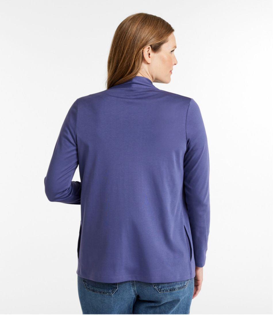 Women's Pima Cotton Open Cardigan With Pockets