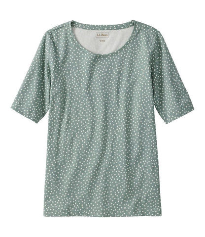 Women's L.L.Bean Jewelneck Tee, Elbow-Sleeve Print