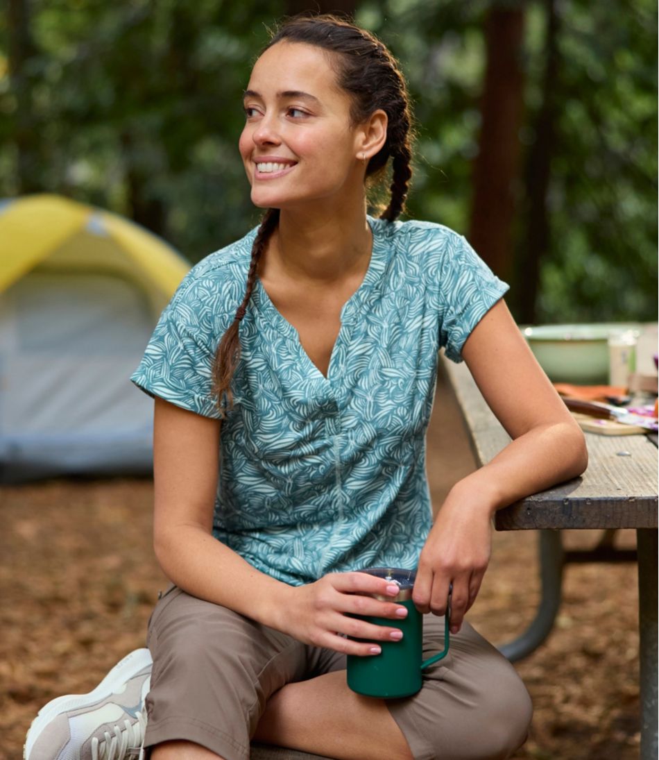 Short-Sleeve Splitneck Print Women's Streamside Tee