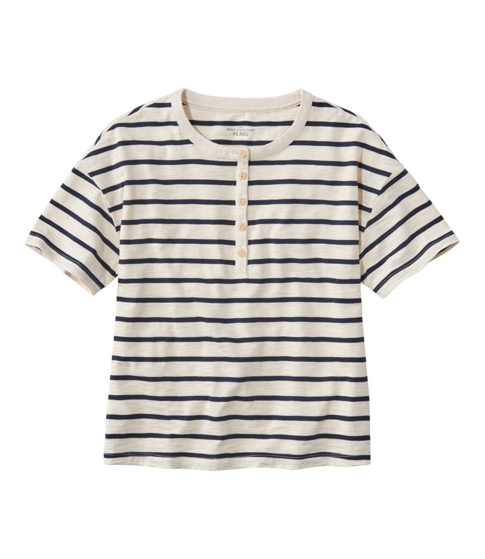 Short-Sleeve Henley Novelty Women's Signature Slub Tee