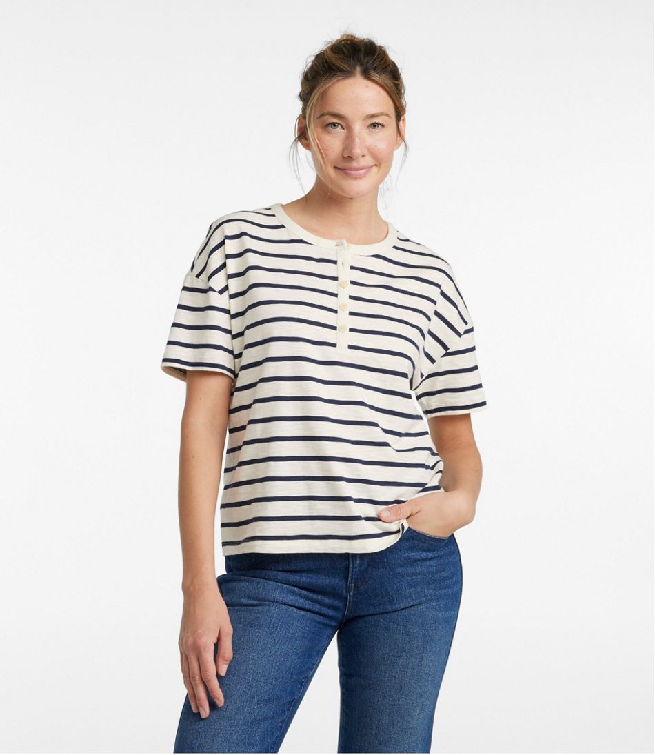 Short-Sleeve Henley Novelty Women's Signature Slub Tee