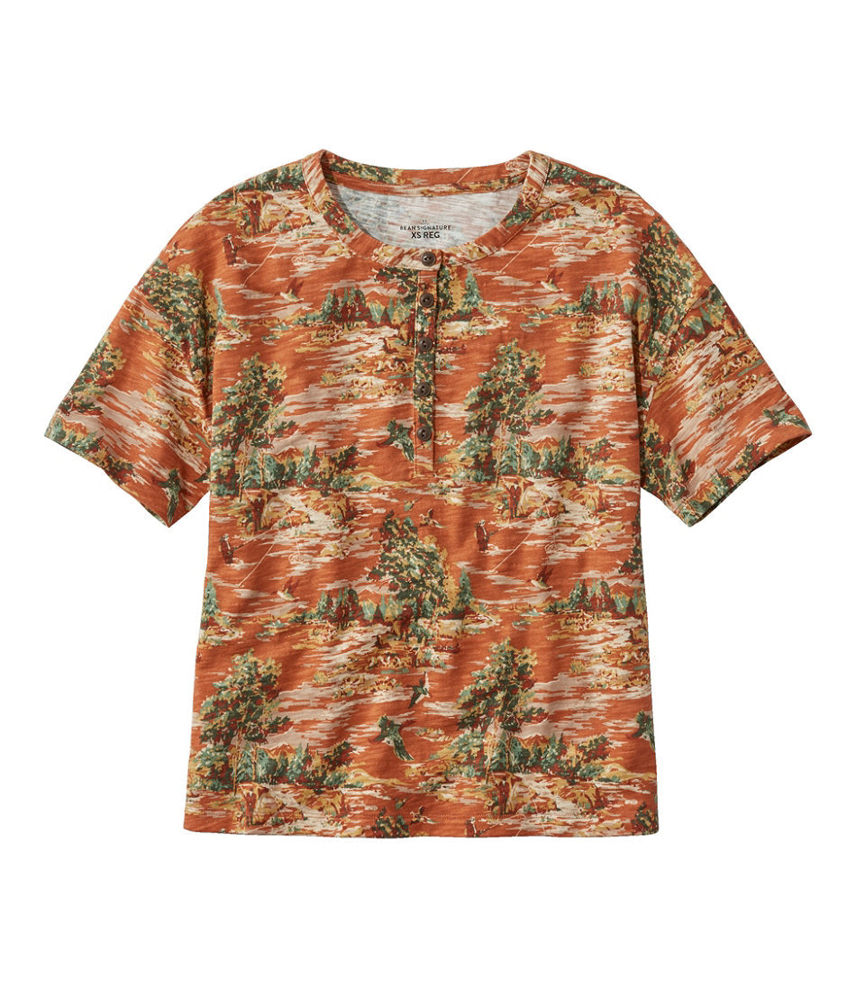 Short-Sleeve Henley Novelty Women's Signature Slub Tee