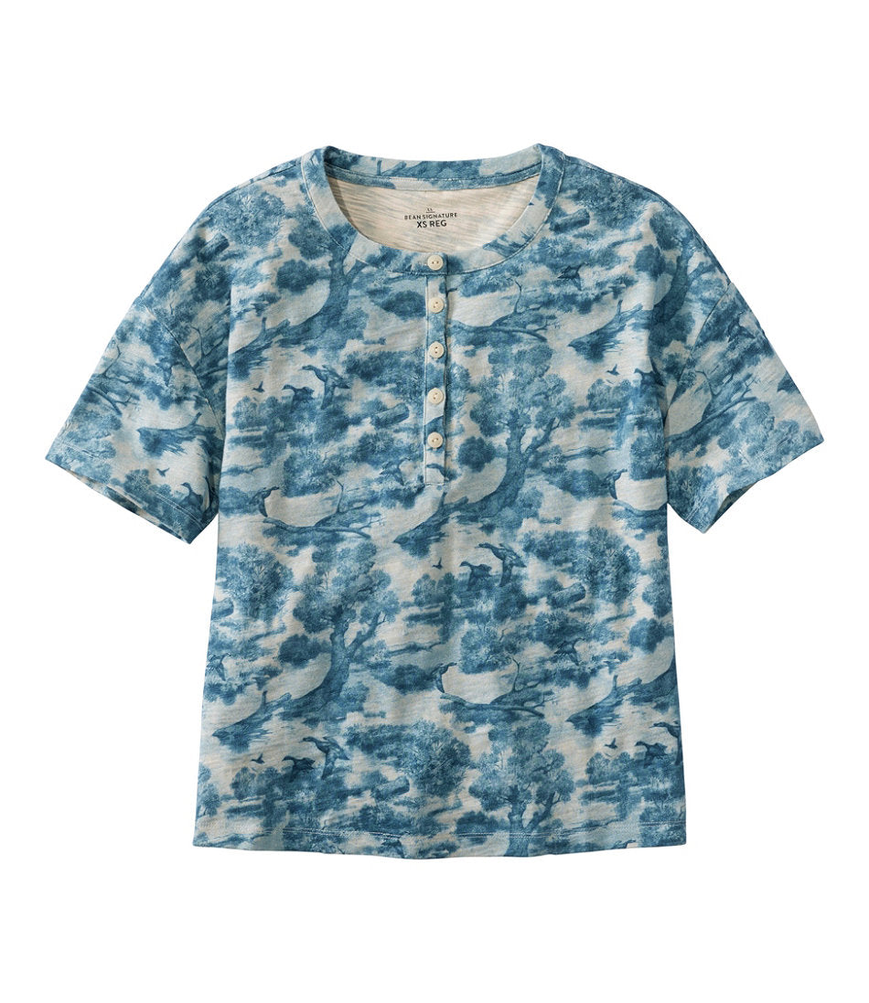 Short-Sleeve Henley Novelty Women's Signature Slub Tee