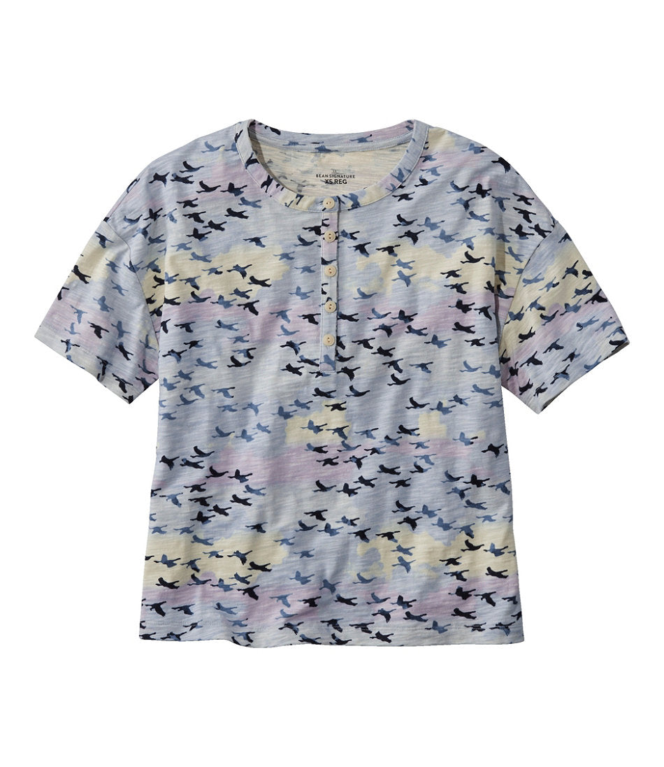 Short-Sleeve Henley Novelty Women's Signature Slub Tee