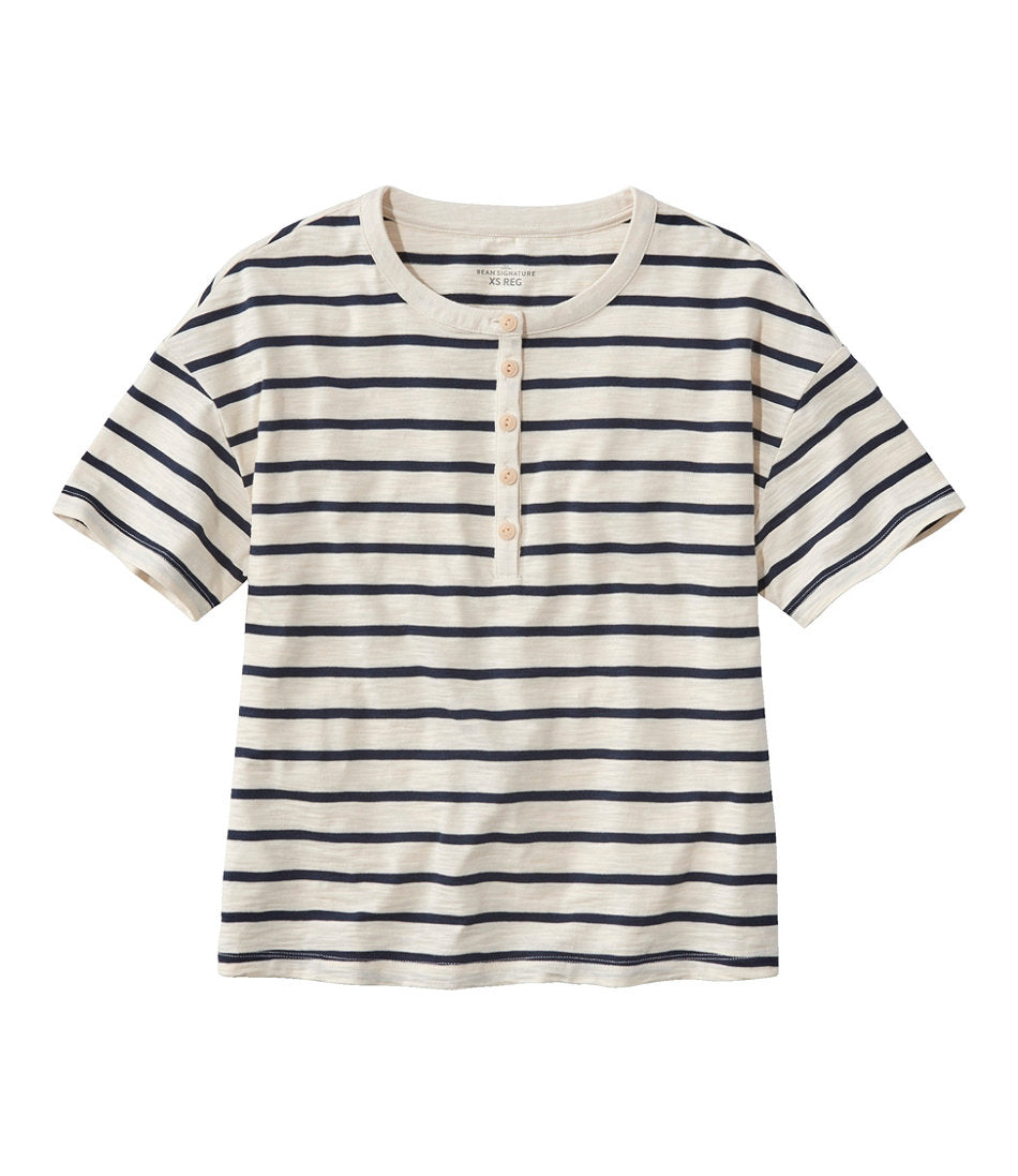 Short-Sleeve Henley Novelty Women's Signature Slub Tee
