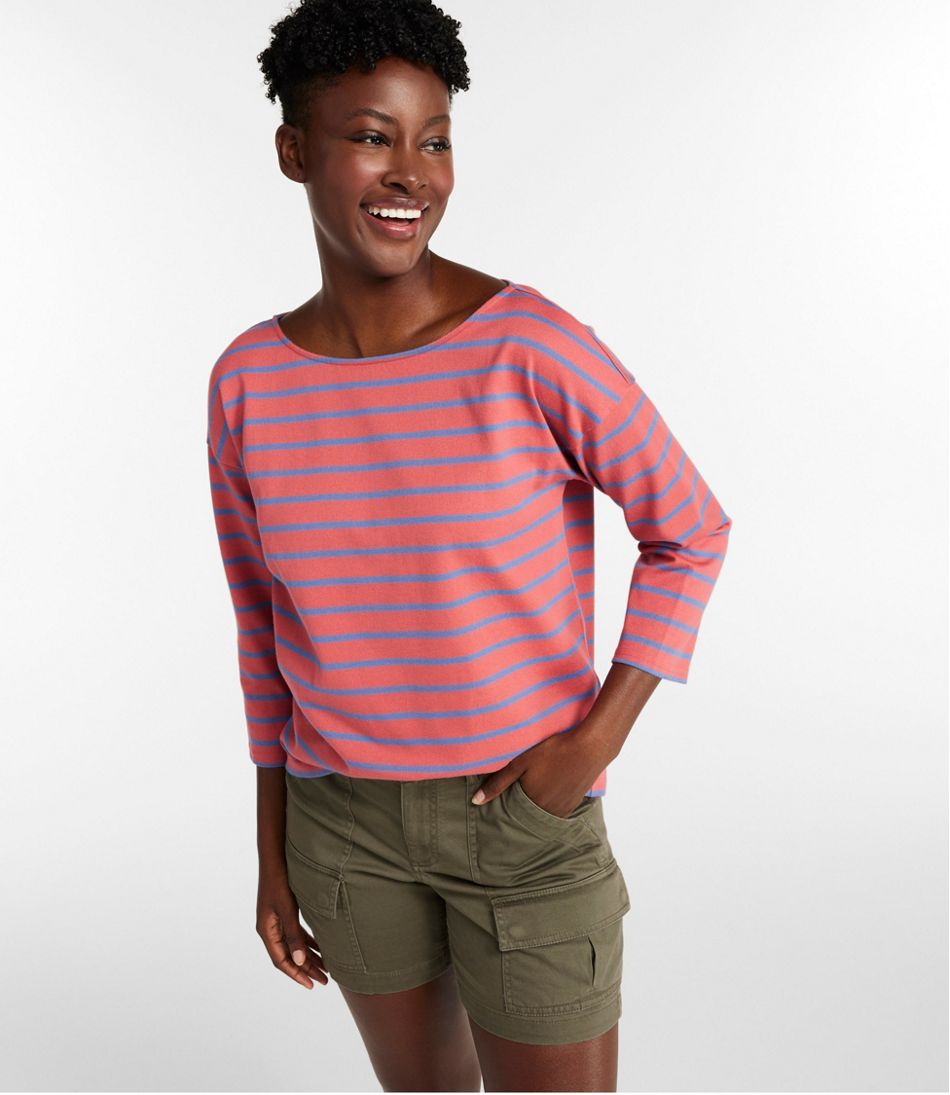 Women's Heritage Mariner Top Boatneck Three-Quarter-Sleeve Stripe