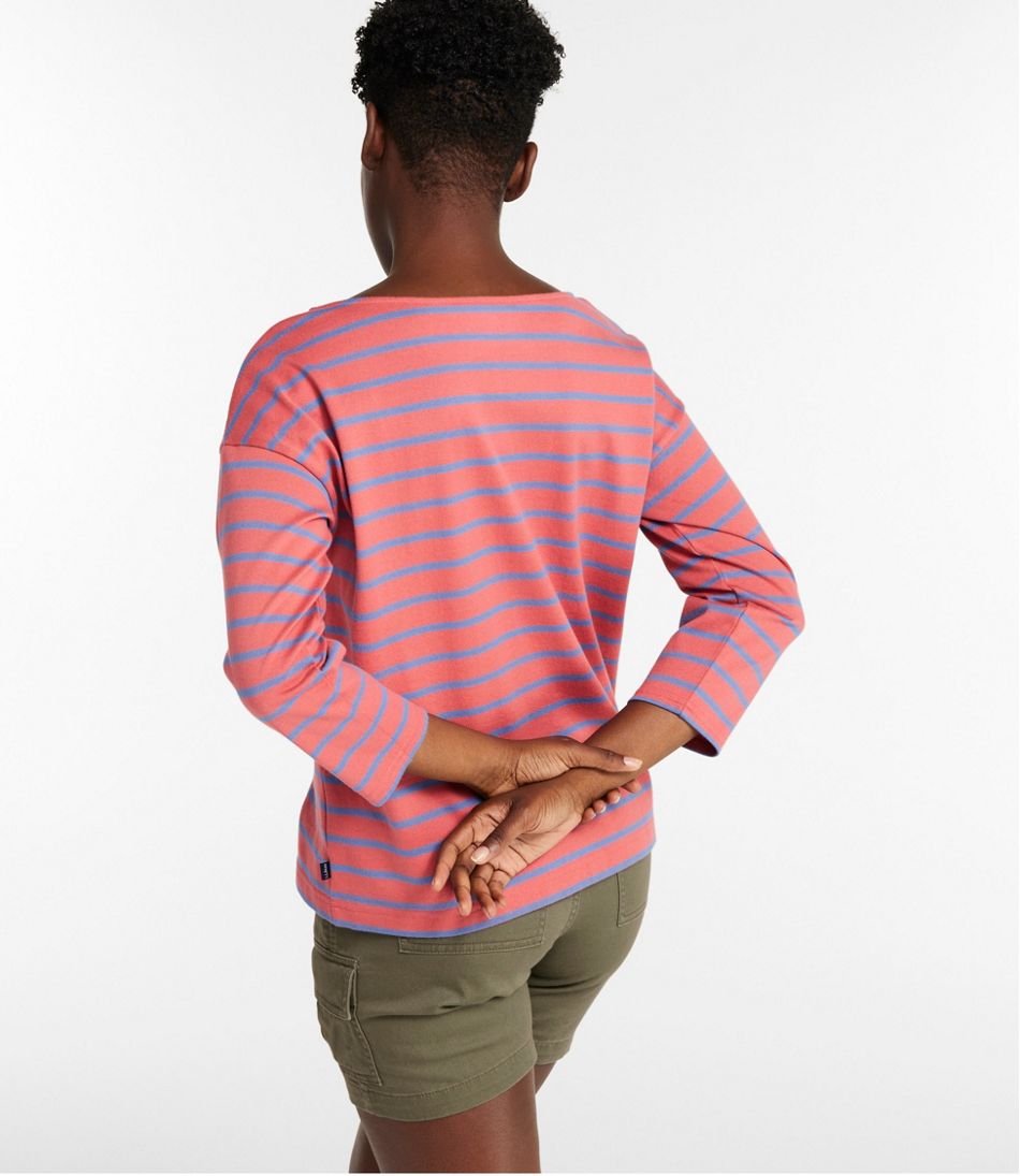 Women's Heritage Mariner Top Boatneck Three-Quarter-Sleeve Stripe
