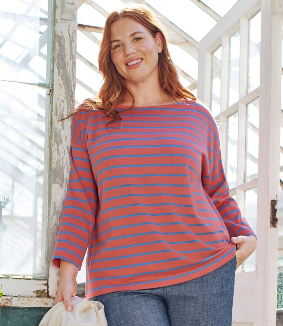 Women's Heritage Mariner Top Boatneck Three-Quarter-Sleeve Stripe