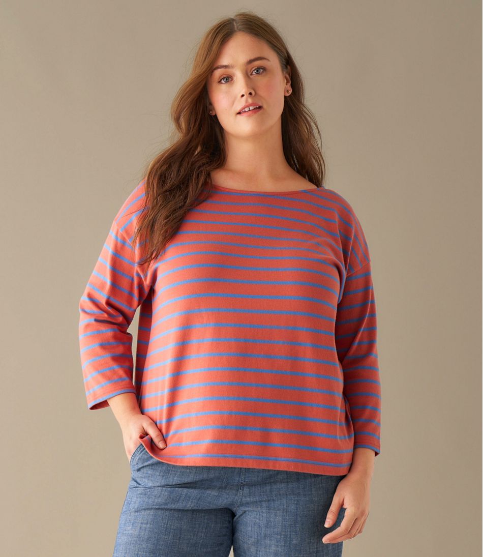 Women's Heritage Mariner Top Boatneck Three-Quarter-Sleeve Stripe