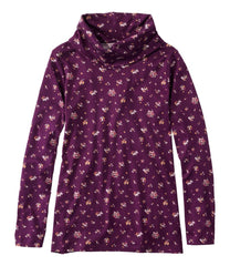 Women's Pima Cotton Tee Long-Sleeve Cowlneck Print