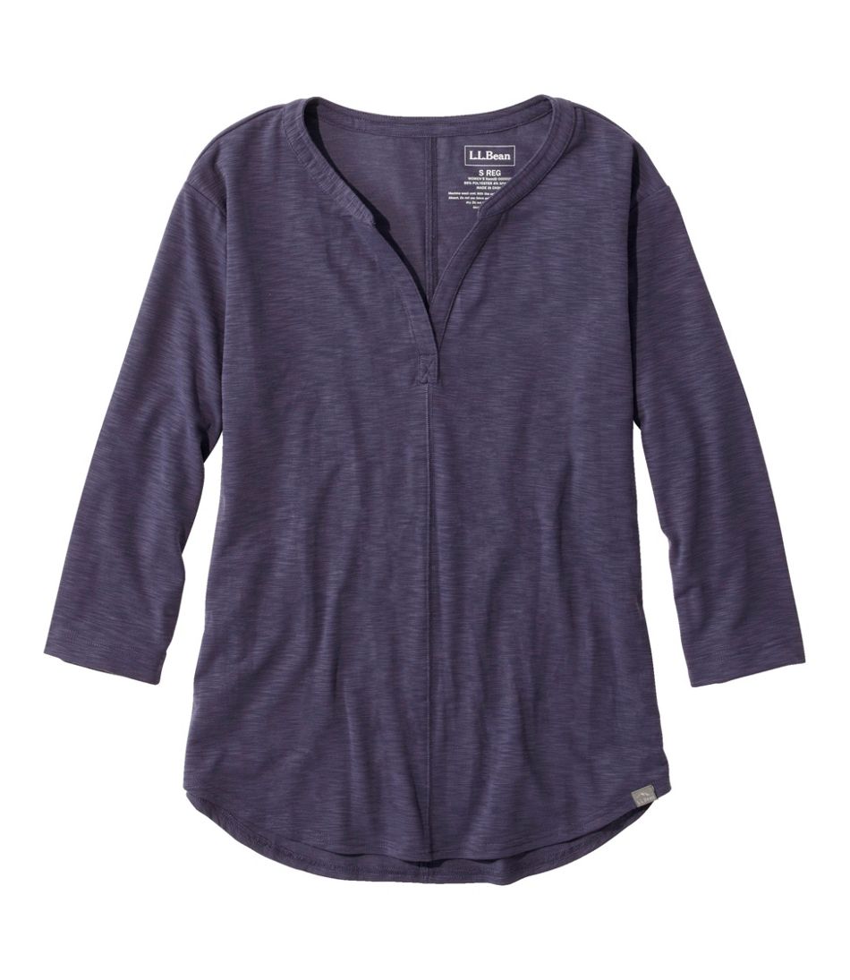 Three-Quarter-Sleeve Splitneck Women's Streamside Tee