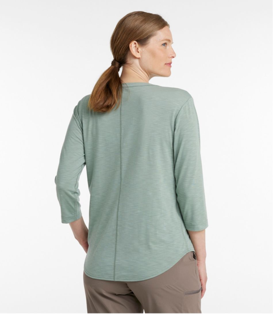 Three-Quarter-Sleeve Splitneck Women's Streamside Tee