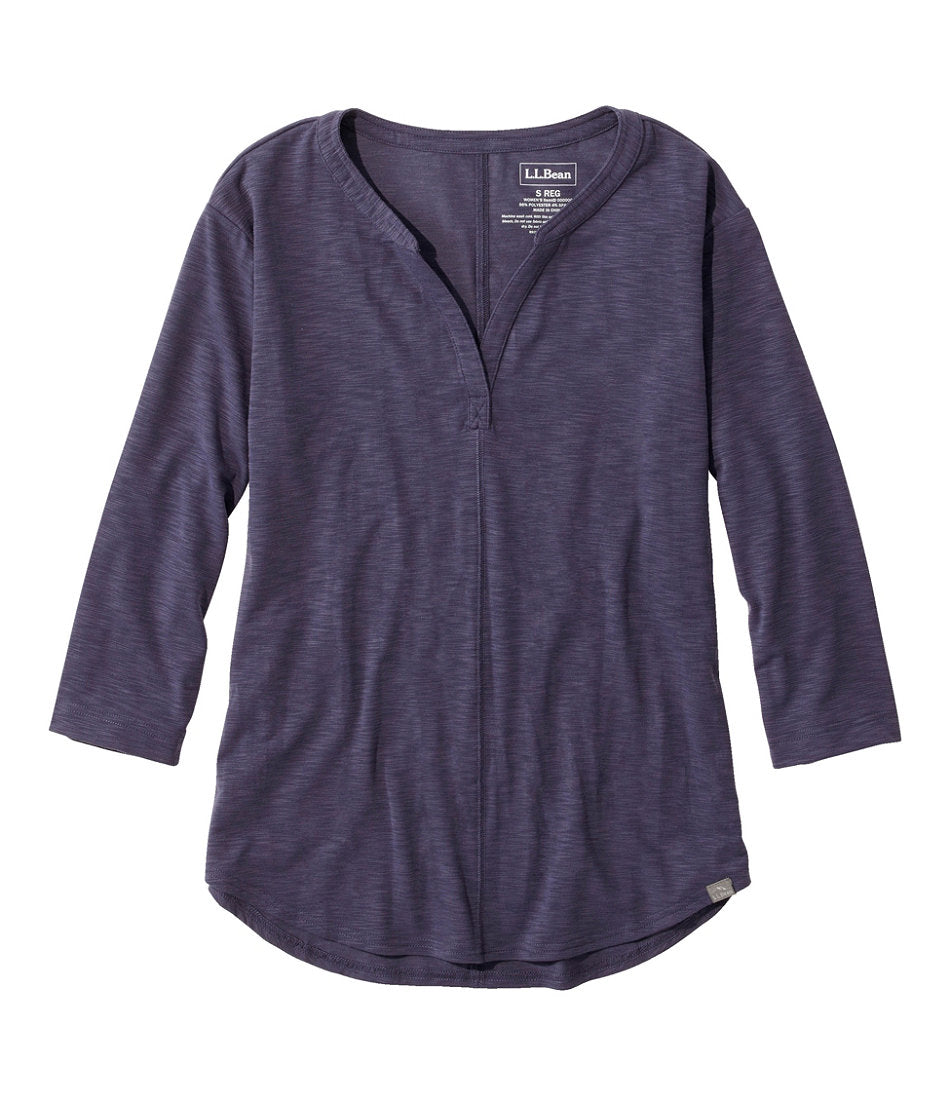 Three-Quarter-Sleeve Splitneck Women's Streamside Tee