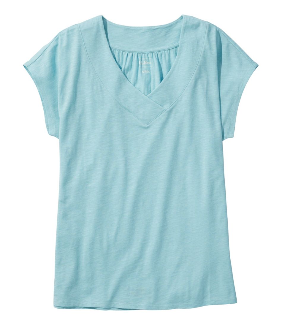 Women's Organic Cotton Tee V-Neck Cap-Sleeve