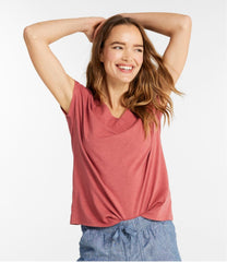 Women's Organic Cotton Tee V-Neck Cap-Sleeve