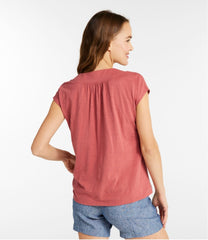 Women's Organic Cotton Tee V-Neck Cap-Sleeve