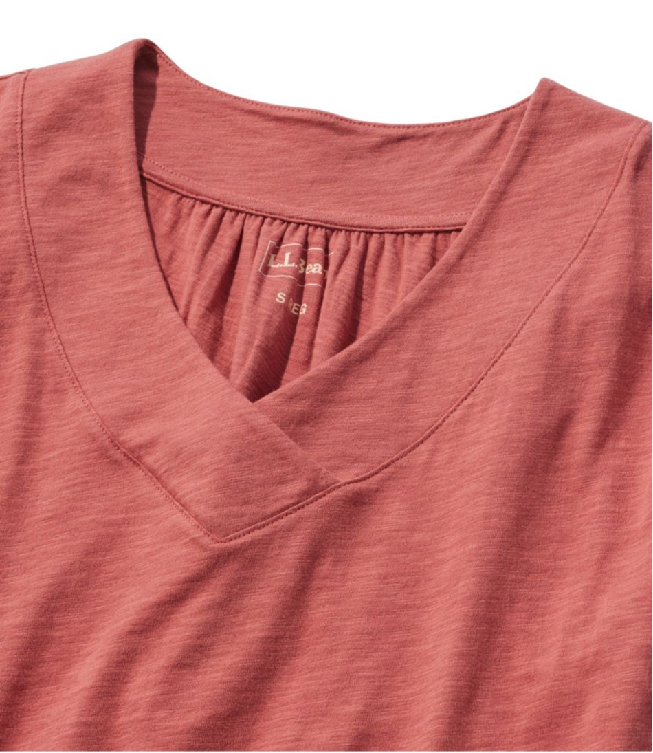 Women's Organic Cotton Tee V-Neck Cap-Sleeve