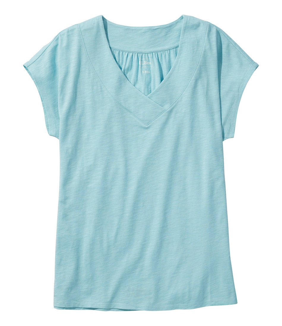 Women's Organic Cotton Tee V-Neck Cap-Sleeve