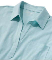Three-Quarter-Sleeve Splitneck Polo Women's Linen/Cotton Tee