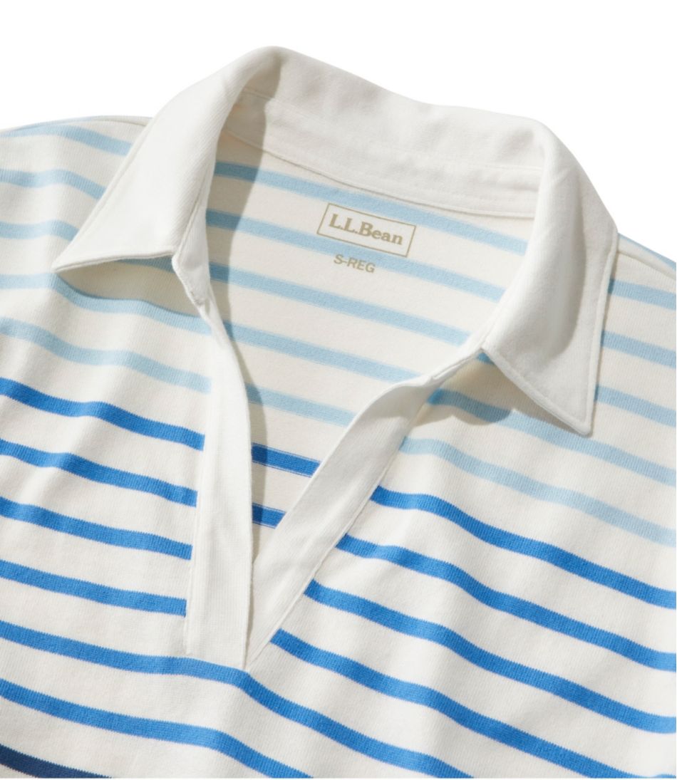 Splitneck Polo Three-Quarter-Sleeve Stripe Women's Heritage Mariner Top