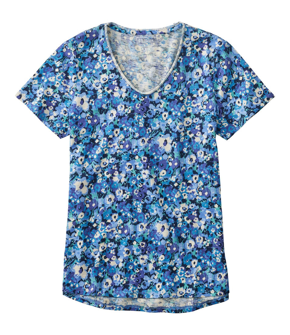 V-Neck Short-Sleeve Print Women's Organic Cotton Tee