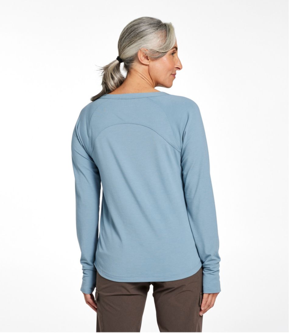 Long-Sleeve Splitneck Women's Ribbed Performance Tee