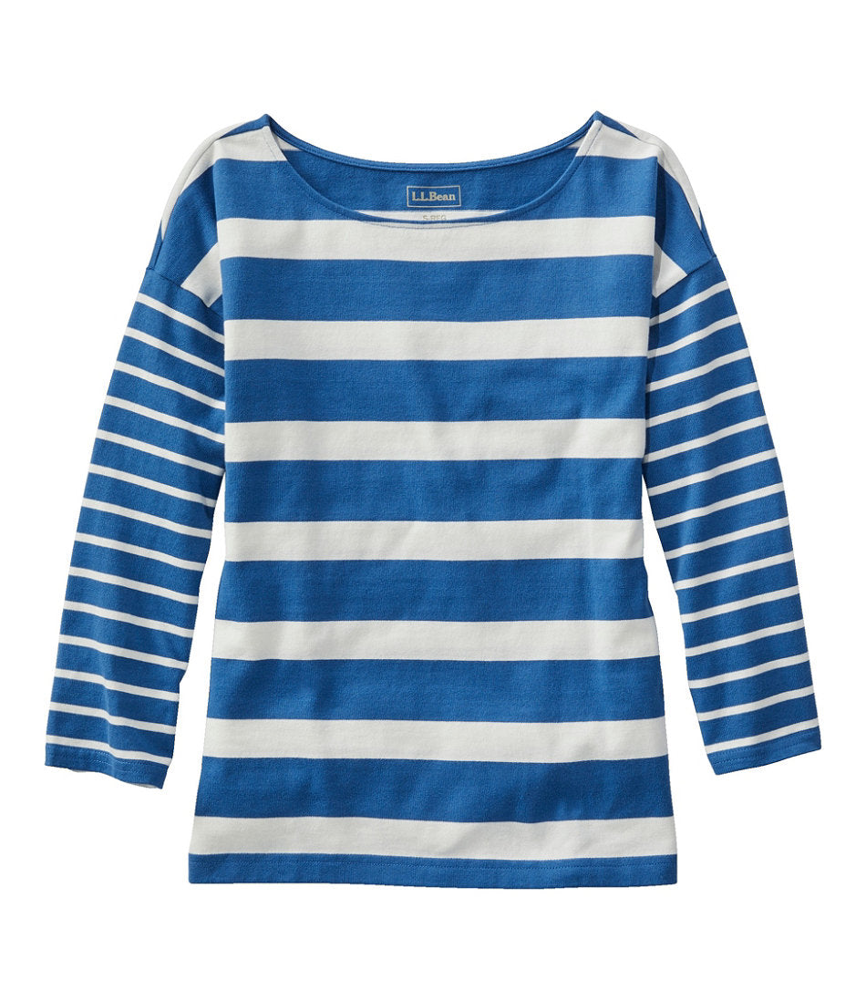 Boatneck Three-Quarter-Sleeve Blocked Stripe Women's Heritage Mariner Top