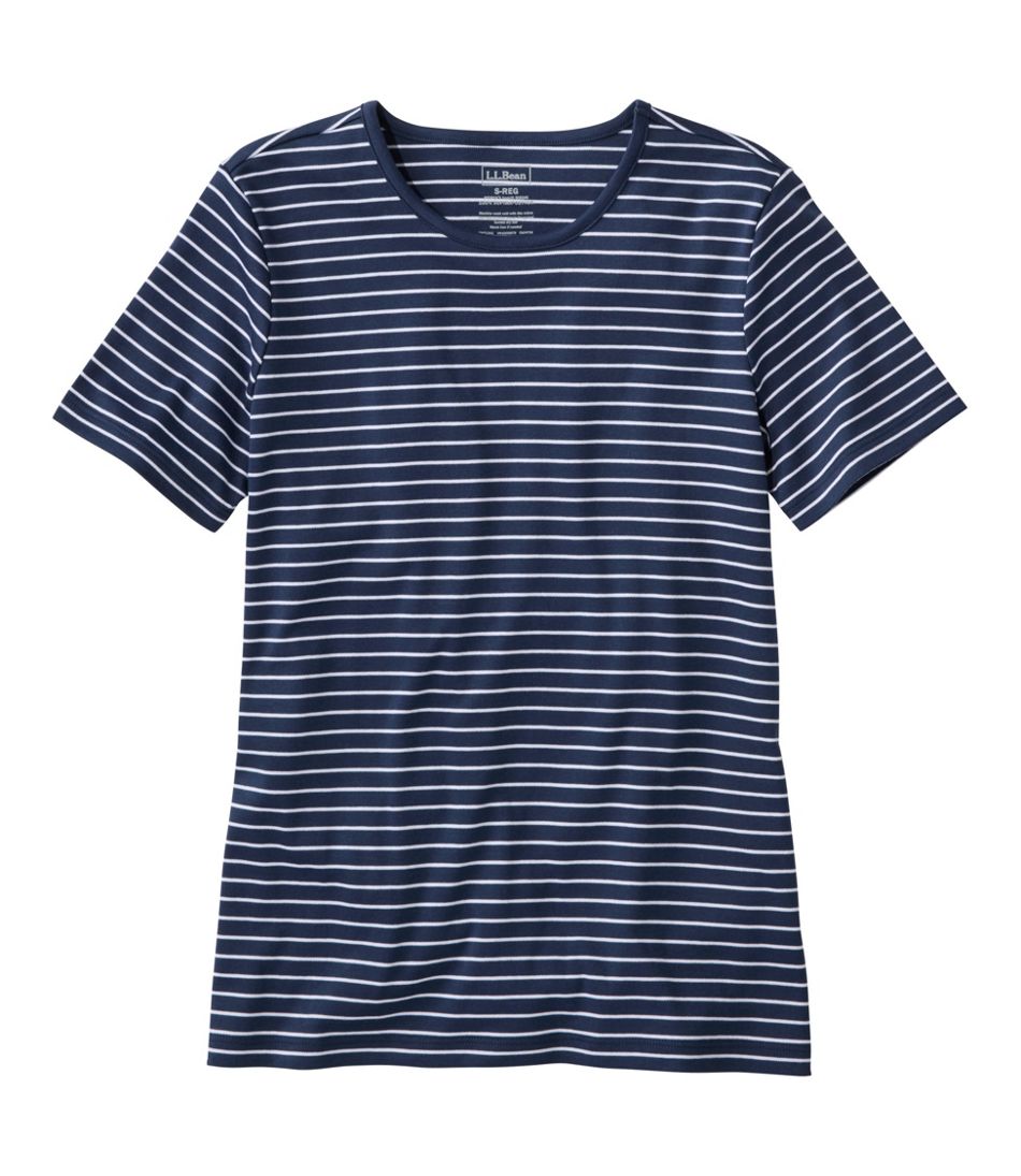 Women's Pima Cotton Tee Short-Sleeve Crewneck Stripe