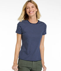 Women's Pima Cotton Tee Short-Sleeve Crewneck Stripe