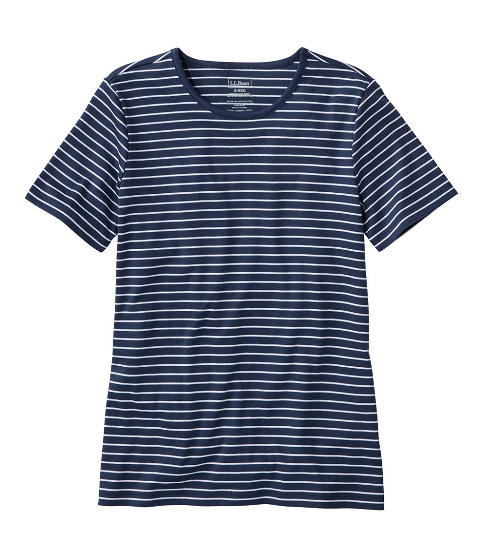 Women's Pima Cotton Tee Short-Sleeve Crewneck Stripe